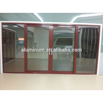 China Puertas de vidrio correderas de madera y aluminio